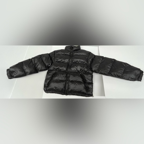 Hudson Sofeelate Recycled Insulated Zip Up Gloss Black Puffer Jacket Size Large - Picture 1 of 7